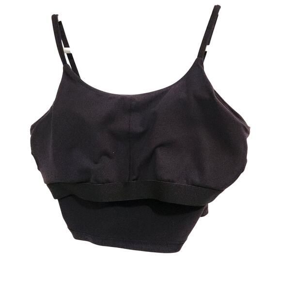 Classic Black Brami Top Cami Built In Bra Longline Tank Sports Bra Size Medium - Picture 3 of 7